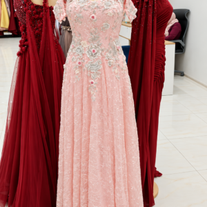 Blush Embellished Off-Shoulder Gown by Dreamy Styles