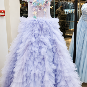 Lavender Floral Ruffle Ball Gown by Dreamy Styles